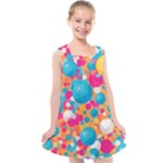 Circles Art Seamless Repeat Bright Colors Colorful Kids  Cross Back Dress