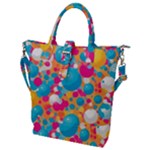 Circles Art Seamless Repeat Bright Colors Colorful Buckle Top Tote Bag