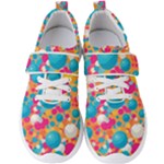 Circles Art Seamless Repeat Bright Colors Colorful Men s Velcro Strap Shoes