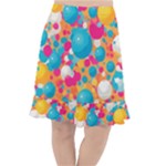 Circles Art Seamless Repeat Bright Colors Colorful Fishtail Chiffon Skirt