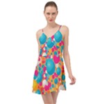 Circles Art Seamless Repeat Bright Colors Colorful Summer Time Chiffon Dress