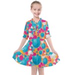Circles Art Seamless Repeat Bright Colors Colorful Kids  All Frills Chiffon Dress