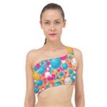 Circles Art Seamless Repeat Bright Colors Colorful Spliced Up Bikini Top 