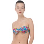 Circles Art Seamless Repeat Bright Colors Colorful Classic Bandeau Bikini Top 