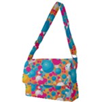 Circles Art Seamless Repeat Bright Colors Colorful Full Print Messenger Bag (L)