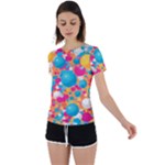 Circles Art Seamless Repeat Bright Colors Colorful Back Circle Cutout Sports T-Shirt
