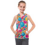 Circles Art Seamless Repeat Bright Colors Colorful Kids  Sleeveless Hoodie
