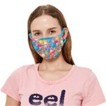 Circles Art Seamless Repeat Bright Colors Colorful Crease Cloth Face Mask (Adult)