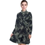 Camouflage, Pattern, Abstract, Background, Texture, Army Long Sleeve Chiffon Shirt Dress