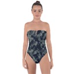 Camouflage, Pattern, Abstract, Background, Texture, Army Tie Back One Piece Swimsuit
