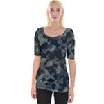 Camouflage, Pattern, Abstract, Background, Texture, Army Wide Neckline T-Shirt