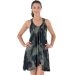 Camouflage, Pattern, Abstract, Background, Texture, Army Show Some Back Chiffon Dress