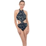 Camouflage, Pattern, Abstract, Background, Texture, Army Halter Side Cut Swimsuit
