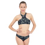 Camouflage, Pattern, Abstract, Background, Texture, Army High Neck Bikini Set