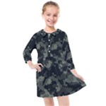 Camouflage, Pattern, Abstract, Background, Texture, Army Kids  Quarter Sleeve Shirt Dress