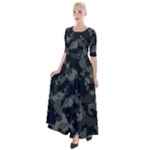 Camouflage, Pattern, Abstract, Background, Texture, Army Half Sleeves Maxi Dress