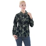 Camouflage, Pattern, Abstract, Background, Texture, Army Women s Long Sleeve Pocket Shirt
