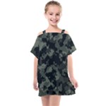 Camouflage, Pattern, Abstract, Background, Texture, Army Kids  One Piece Chiffon Dress