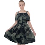 Camouflage, Pattern, Abstract, Background, Texture, Army Cut Out Shoulders Chiffon Dress