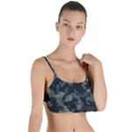 Camouflage, Pattern, Abstract, Background, Texture, Army Layered Top Bikini Top 