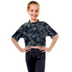 Camouflage, Pattern, Abstract, Background, Texture, Army Kids Mock Neck T-Shirt
