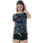 Camouflage, Pattern, Abstract, Background, Texture, Army Short Sleeve Open Back T-Shirt