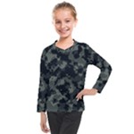 Camouflage, Pattern, Abstract, Background, Texture, Army Kids  Long Mesh T-Shirt