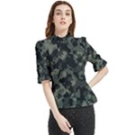 Camouflage, Pattern, Abstract, Background, Texture, Army Frill Neck Blouse