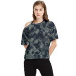 Camouflage, Pattern, Abstract, Background, Texture, Army One Shoulder Cut Out T-Shirt