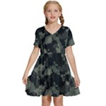 Camouflage, Pattern, Abstract, Background, Texture, Army Kids  Short Sleeve Tiered Mini Dress