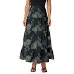 Camouflage, Pattern, Abstract, Background, Texture, Army Tiered Ruffle Maxi Skirt