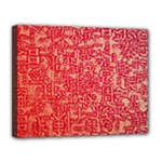 Chinese Hieroglyphs Patterns, Chinese Ornaments, Red Chinese Canvas 14  x 11  (Stretched)