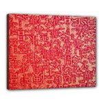 Chinese Hieroglyphs Patterns, Chinese Ornaments, Red Chinese Canvas 20  x 16  (Stretched)