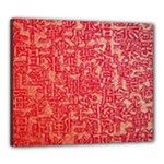 Chinese Hieroglyphs Patterns, Chinese Ornaments, Red Chinese Canvas 24  x 20  (Stretched)