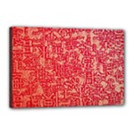 Chinese Hieroglyphs Patterns, Chinese Ornaments, Red Chinese Canvas 18  x 12  (Stretched)
