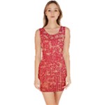 Chinese Hieroglyphs Patterns, Chinese Ornaments, Red Chinese Bodycon Dress