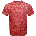 Chinese Hieroglyphs Patterns, Chinese Ornaments, Red Chinese Men s Cotton T-Shirt