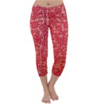 Chinese Hieroglyphs Patterns, Chinese Ornaments, Red Chinese Capri Winter Leggings 