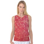 Chinese Hieroglyphs Patterns, Chinese Ornaments, Red Chinese Women s Basketball Tank Top