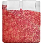 Chinese Hieroglyphs Patterns, Chinese Ornaments, Red Chinese Duvet Cover Double Side (King Size)