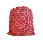 Chinese Hieroglyphs Patterns, Chinese Ornaments, Red Chinese Drawstring Pouch (XL)
