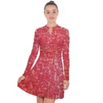 Chinese Hieroglyphs Patterns, Chinese Ornaments, Red Chinese Long Sleeve Panel Dress