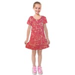 Chinese Hieroglyphs Patterns, Chinese Ornaments, Red Chinese Kids  Short Sleeve Velvet Dress