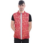 Chinese Hieroglyphs Patterns, Chinese Ornaments, Red Chinese Men s Puffer Vest