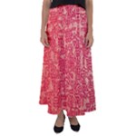 Chinese Hieroglyphs Patterns, Chinese Ornaments, Red Chinese Flared Maxi Skirt