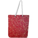 Chinese Hieroglyphs Patterns, Chinese Ornaments, Red Chinese Full Print Rope Handle Tote (Large)