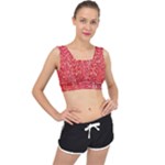 Chinese Hieroglyphs Patterns, Chinese Ornaments, Red Chinese V-Back Sports Bra