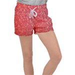Chinese Hieroglyphs Patterns, Chinese Ornaments, Red Chinese Women s Velour Lounge Shorts