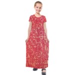 Chinese Hieroglyphs Patterns, Chinese Ornaments, Red Chinese Kids  Short Sleeve Maxi Dress