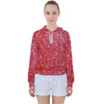Chinese Hieroglyphs Patterns, Chinese Ornaments, Red Chinese Women s Tie Up Sweat